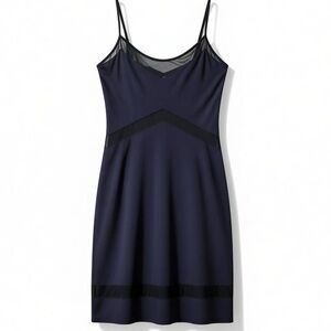 Honeylove Blisswear Mesh Panel Chemise 1X Black Nightgown Slip Dress Shelf Bra